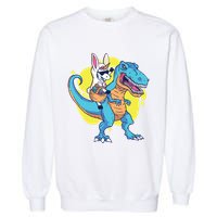 Unicorn Riding Trex Easter Garment-Dyed Sweatshirt