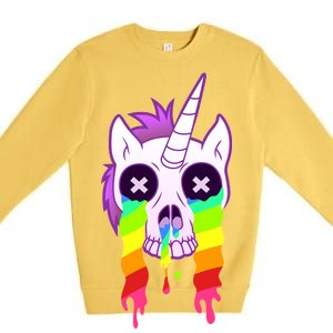 Unicorn Skull Rainbow Premium Crewneck Sweatshirt