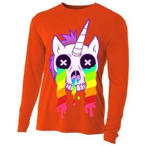 Unicorn Skull Rainbow Cooling Performance Long Sleeve Crew