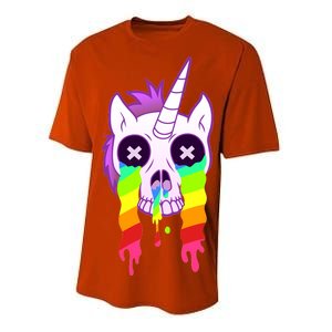 Unicorn Skull Rainbow Performance Sprint T-Shirt