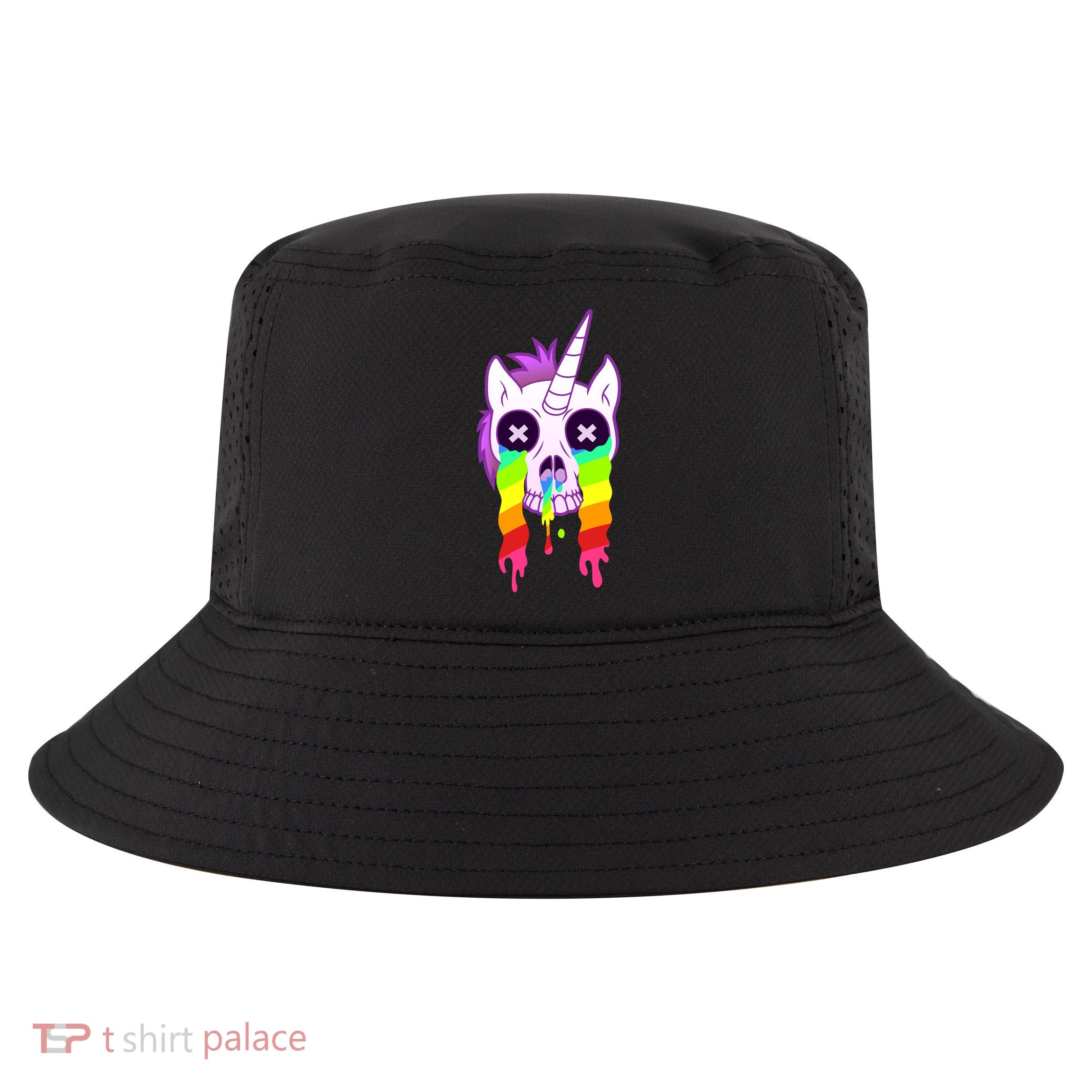 Unicorn Skull Rainbow Cool Comfort Performance Bucket Hat