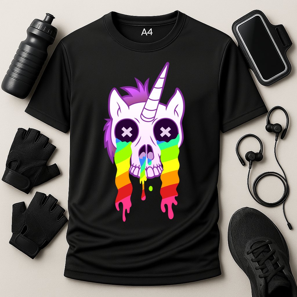Unicorn Skull Rainbow Performance Shirt