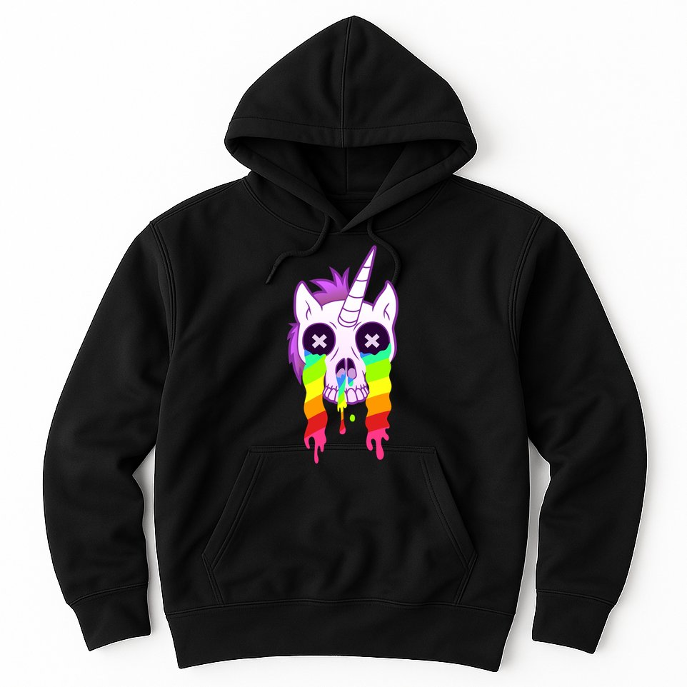 Unicorn Skull Rainbow Hoodie