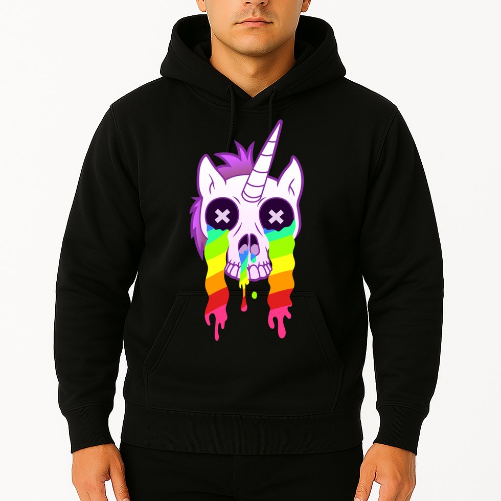 Unicorn Skull Rainbow Hoodie