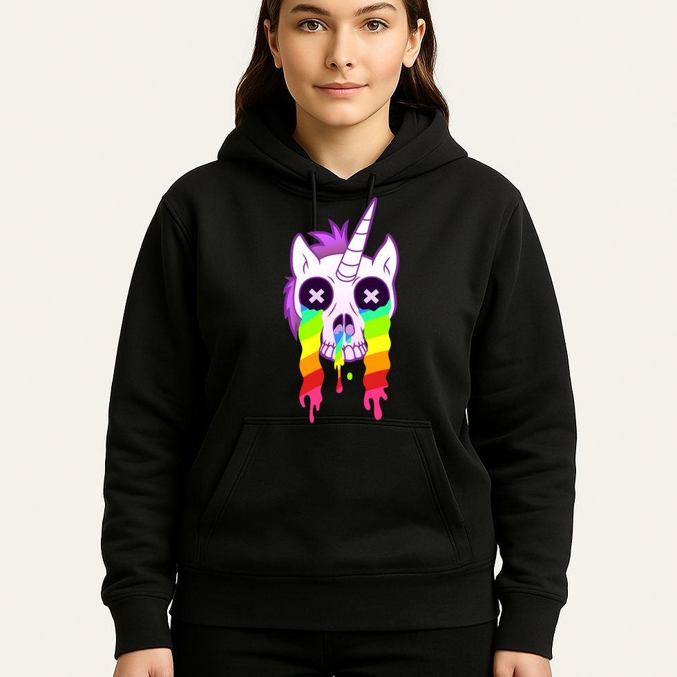 Unicorn Skull Rainbow Hoodie