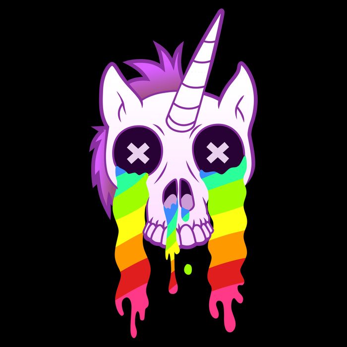 Unicorn Skull Rainbow Apron