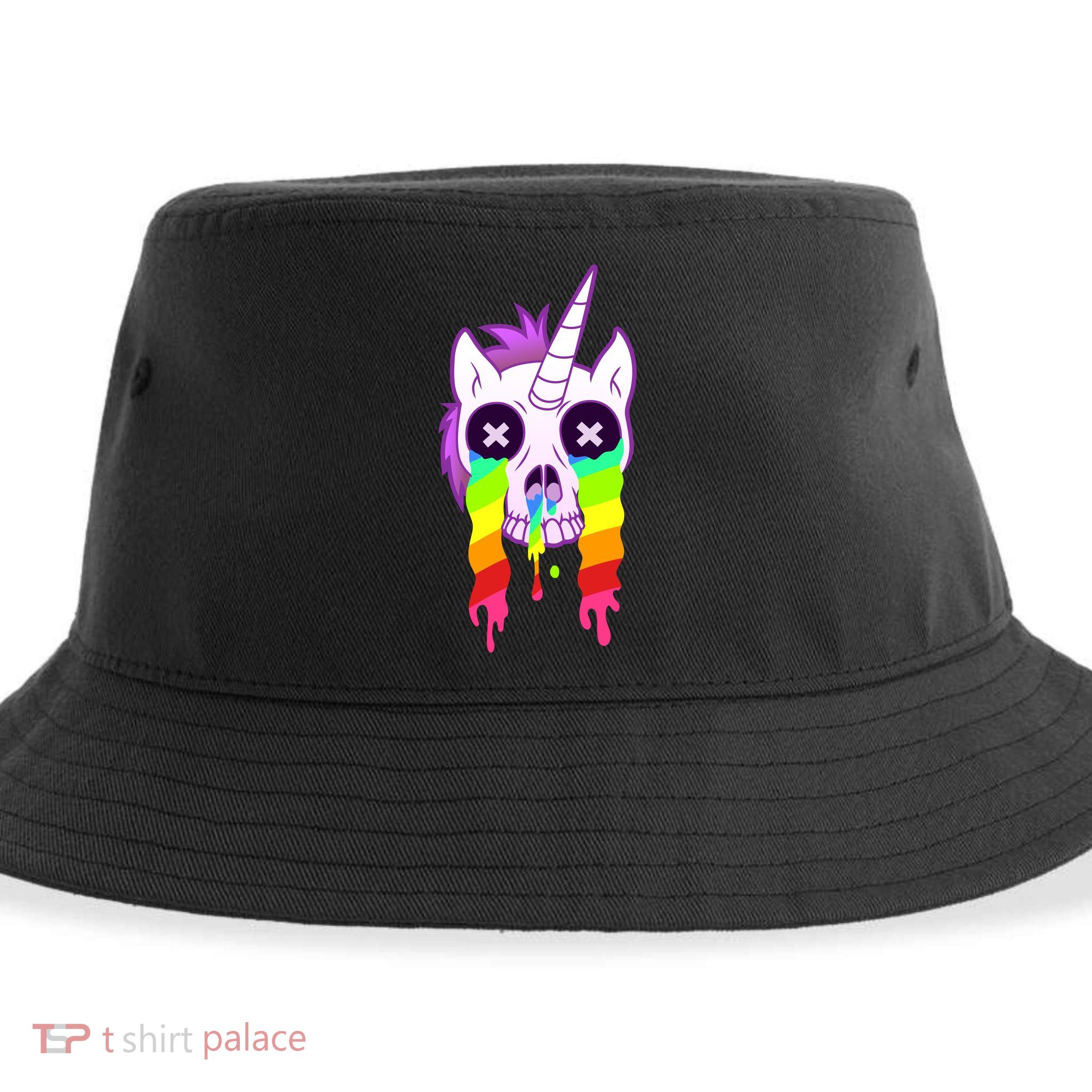 Unicorn Skull Rainbow Sustainable Bucket Hat