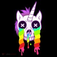 Unicorn Skull Rainbow Button