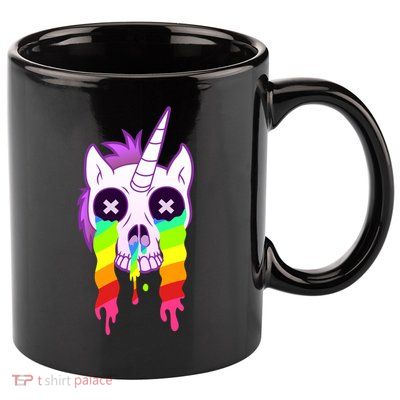 Unicorn Skull Rainbow 11oz C Handle Ceramic Mug