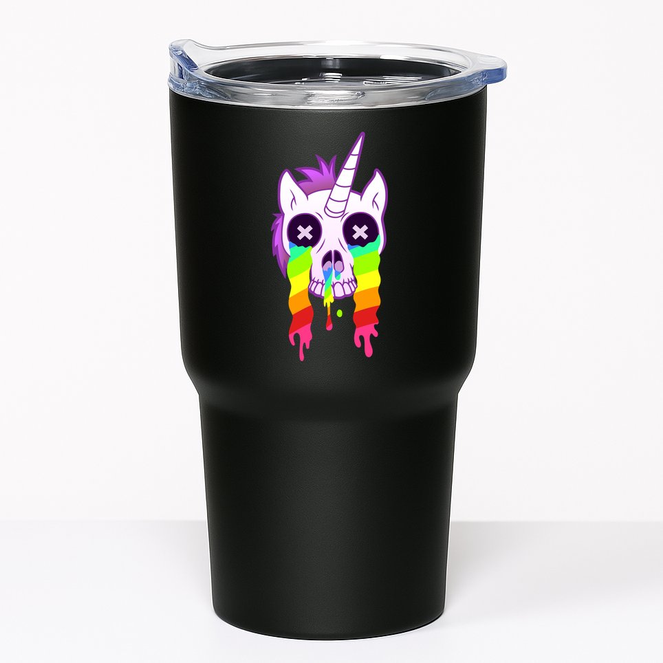 Unicorn Skull Rainbow Tumbler