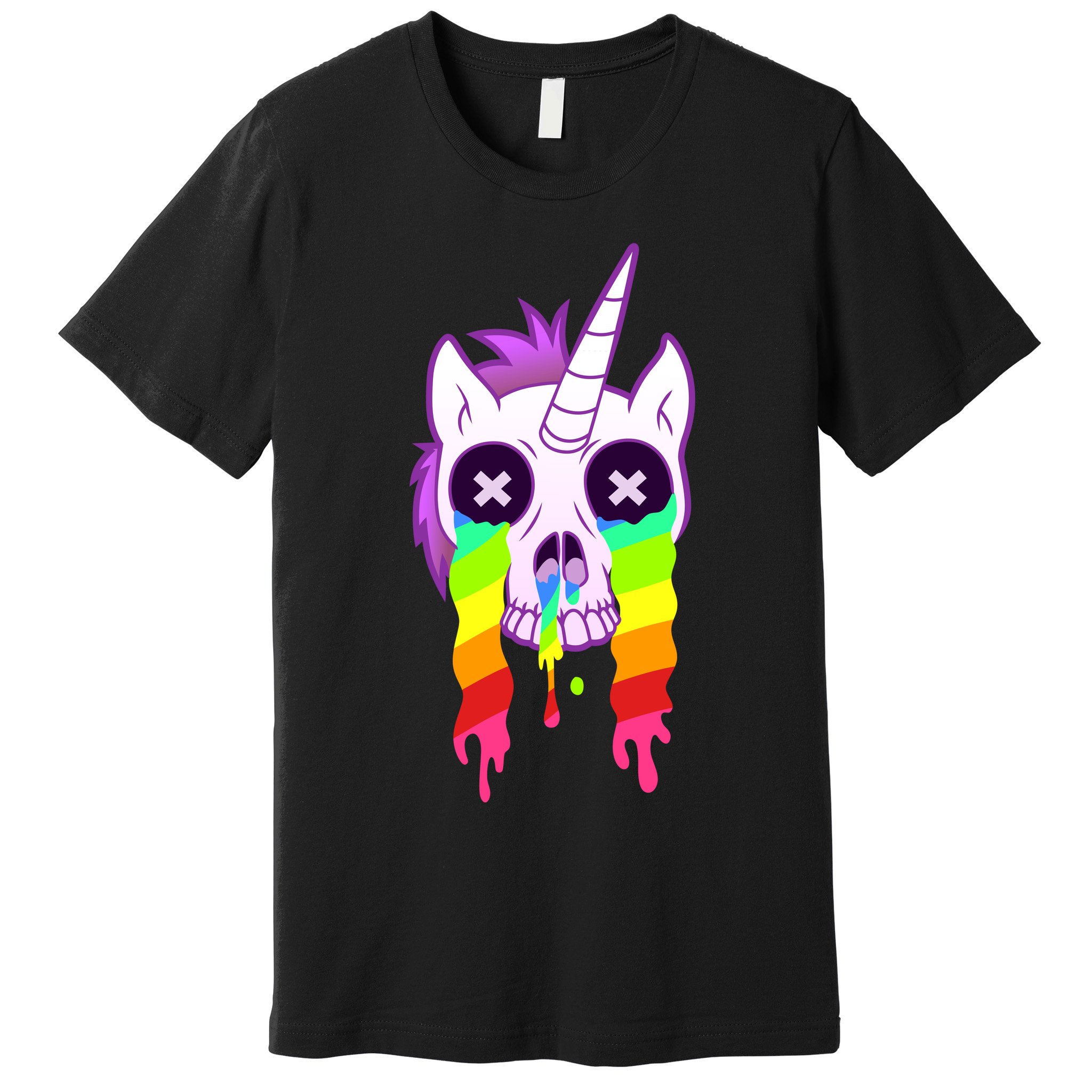 Unicorn Skull Rainbow Premium T-Shirt