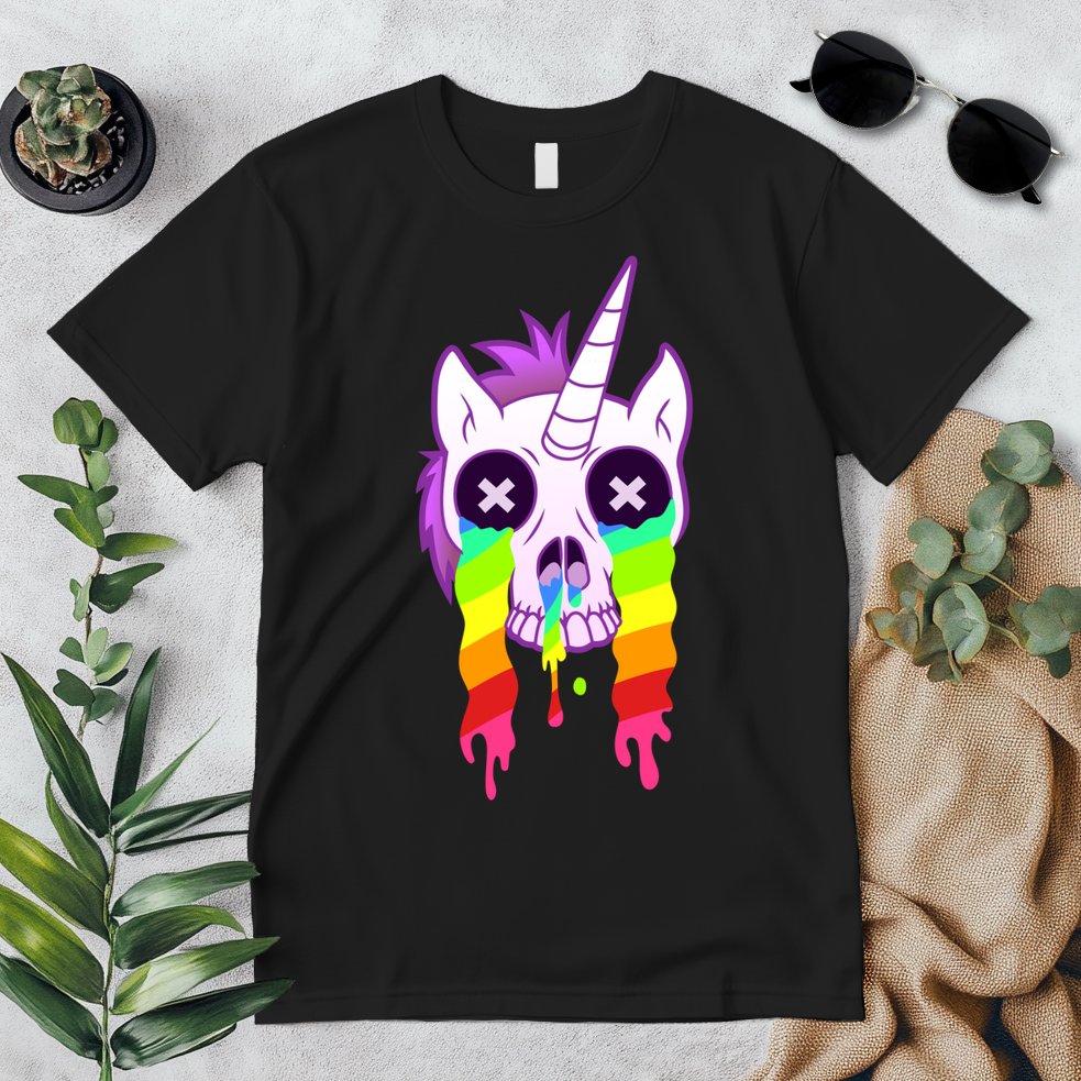 Unicorn Skull Rainbow Premium T-Shirt