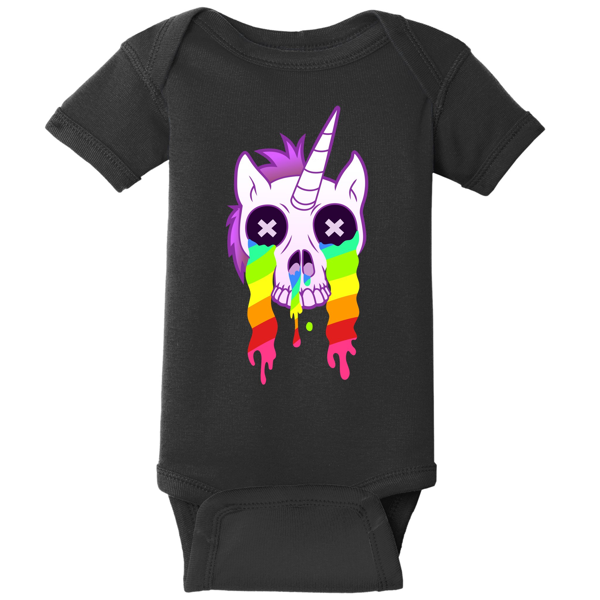 Unicorn Skull Rainbow Baby Bodysuit