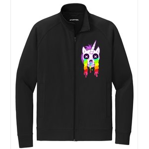 Unicorn Skull Rainbow Stretch Full-Zip Cadet Jacket