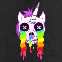 Unicorn Skull Rainbow Golf Towel