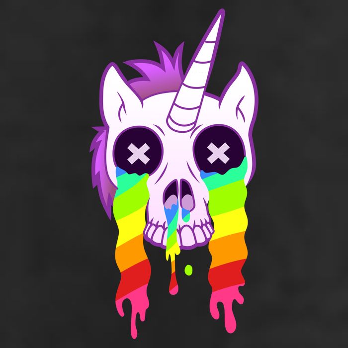 Unicorn Skull Rainbow Golf Towel