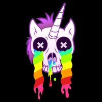 Unicorn Skull Rainbow Women's V-Neck T-Shirt