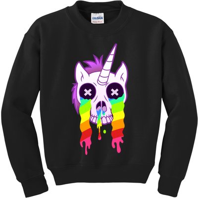 Unicorn Skull Rainbow Kids Sweatshirt