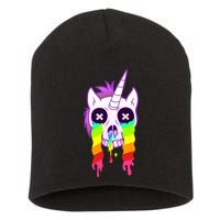 Unicorn Skull Rainbow Short Acrylic Beanie