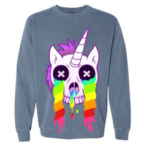 Unicorn Skull Rainbow Garment-Dyed Sweatshirt