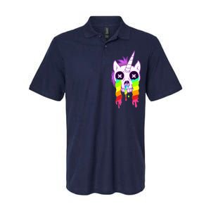 Unicorn Skull Rainbow Softstyle Adult Sport Polo