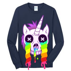 Unicorn Skull Rainbow Tall Long Sleeve T-Shirt