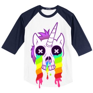 Unicorn Skull Rainbow Baseball Sleeve Shirt