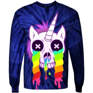 Unicorn Skull Rainbow Tie-Dye Long Sleeve Shirt