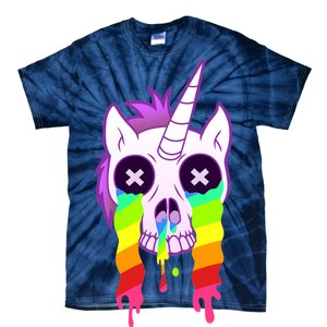 Unicorn Skull Rainbow Tie-Dye T-Shirt