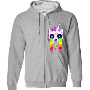 Unicorn Skull Rainbow Full Zip Hoodie