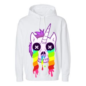 Unicorn Skull Rainbow Garment-Dyed Fleece Hoodie