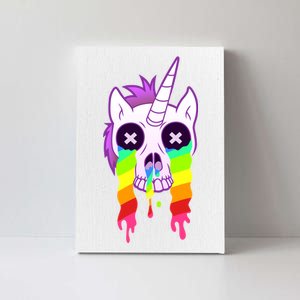 Unicorn Skull Rainbow Canvas