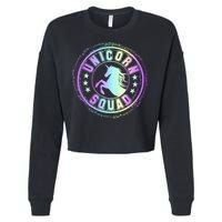 Unicorn Squad Holographic Cropped Pullover Crew