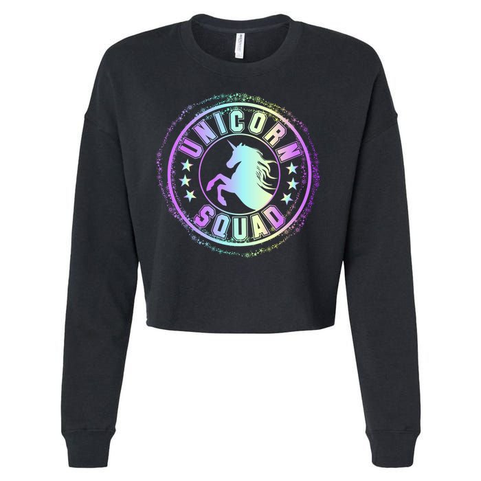 Unicorn Squad Holographic Cropped Pullover Crew