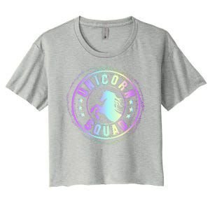 Unicorn Squad Holographic Women's Crop Top Tee