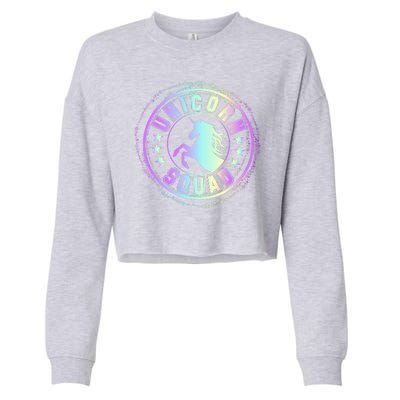 Unicorn Squad Holographic Cropped Pullover Crew