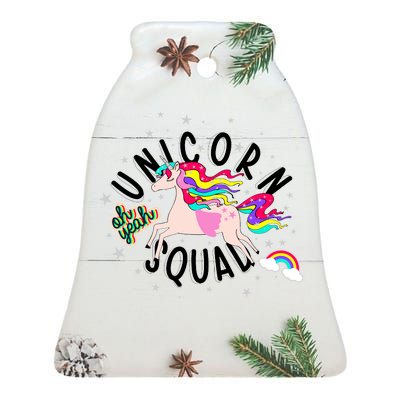 Unicorn Squad Oh Yeah Ceramic Bell Ornament