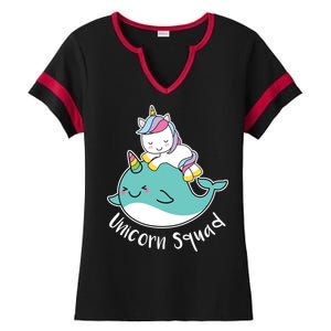 Unicorn Squad Whale Ladies Halftime Notch Neck Tee