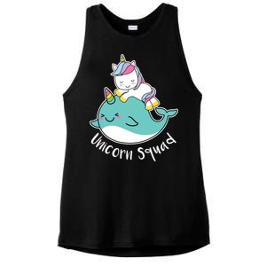 Unicorn Squad Whale Ladies PosiCharge Tri-Blend Wicking Tank