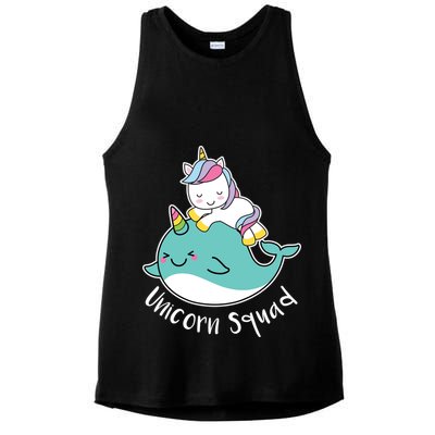 Unicorn Squad Whale Ladies PosiCharge Tri-Blend Wicking Tank
