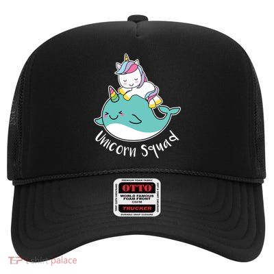 Unicorn Squad Whale High Crown Mesh Back Trucker Hat