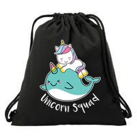 Unicorn Squad Whale Drawstring Bag