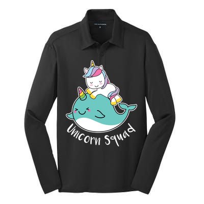 Unicorn Squad Whale Silk Touch Performance Long Sleeve Polo