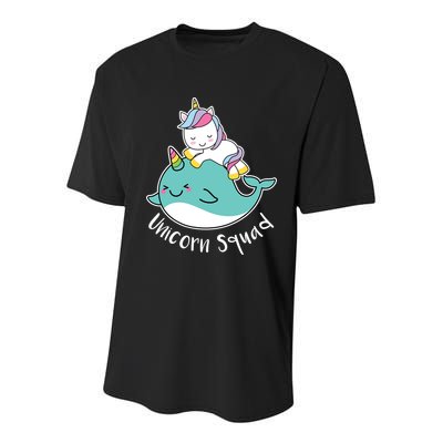 Unicorn Squad Whale Youth Performance Sprint T-Shirt
