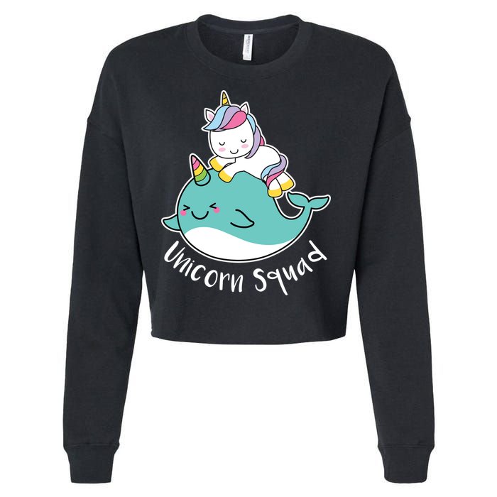 Unicorn Squad Whale Cropped Pullover Crew