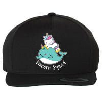 Unicorn Squad Whale Wool Snapback Cap