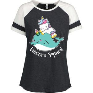 Unicorn Squad Whale Enza Ladies Jersey Colorblock Tee