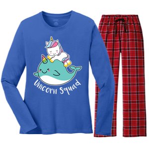 Unicorn Squad Whale Women's Long Sleeve Flannel Pajama Set 