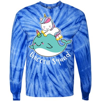 Unicorn Squad Whale Tie-Dye Long Sleeve Shirt