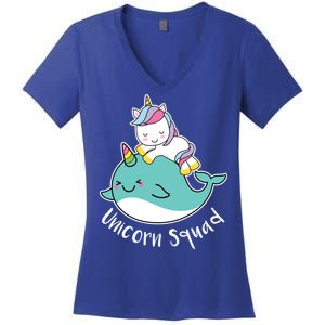 Unicorn Squad Whale Women's V-Neck T-Shirt